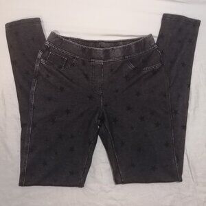 Girls Jeggings, Charcoal/Black with Stars